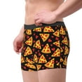 thumbnail image 2 of Sikiie Cartoon Pizza Print Men's Boxer Briefs, Elastic Waistband Boxer Briefs Leggings-Large, 2 of 5