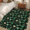 thumbnail image 4 of St. Patrick's Day Area Rugs 4'x6', Washable Small Throw Rugs for Office Bathroom, Spring Green Shamrock Leaves Black Indoor Outdoor Rug Non-Slip Low Pile Carpet Runner Reversible Floor Mats, 4 of 8