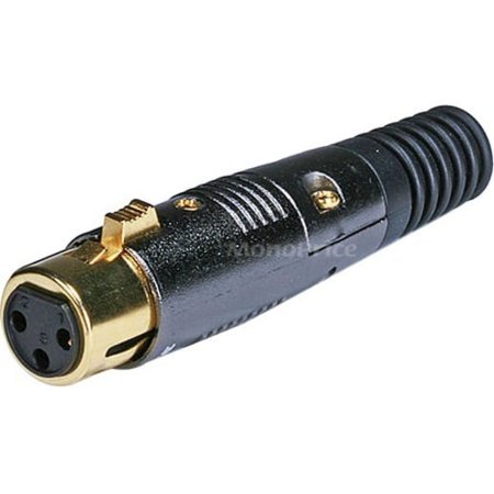 UPC: 0844660062110 | Monoprice 3 Pin XLR Female Mic Connector Gold Plated Pins – Black With Strain Relief Boot For Smooth  Corrosion Free Connections.