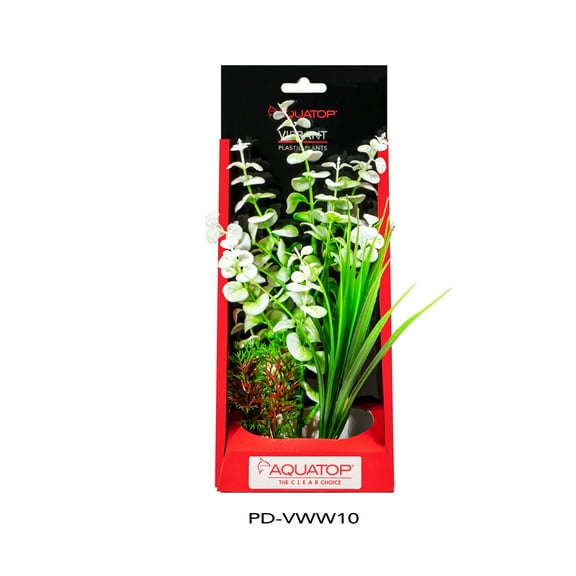 Aquatop PD-VWW10 Vibrant Wild White Plant 10"