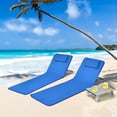 thumbnail image 1 of Costway 3-Piece Beach Lounge Chair Mat Set 2 Adjustable Lounge Chairs with Table Blue, 1 of 10
