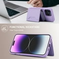 thumbnail image 4 of TECH CIRCLE For iPhone 15 Pro Wallet Case,PU Leather Detachable Magnetic Case with Credit Card Holder for Women Men Protective Stand Phone Cover for Apple iPhone 15 Pro 6.1" 2023,Purple, 4 of 8