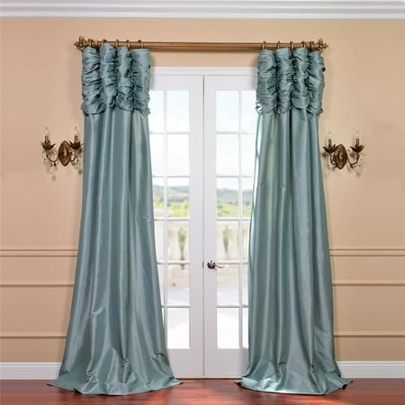 Half Price Drapes Taffeta Ruched Semi Opaque Single Curtain Panel