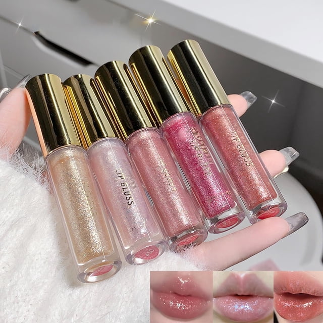 Set de brillo labial Petansy Shimmery Glitter Hidratante, 5 colores