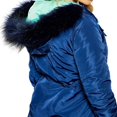 thumbnail image 4 of Out+About Women's Winter Coat Faux Fur Hood Windbreaker Draw String Two-Tone Anorak Jacket MEDIEVAL BLUE L, 4 of 4