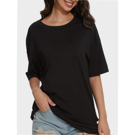 Women's Oversized T Shirts Tees Half Sleeve Crew Neck