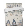 thumbnail image 2 of Quilts Twin XL Size, Blue Gnomes Coastal Soft Comforter Bedding Set for Bed, Summer Beach Eucalyptus Leaves Rustic Lightweight Quilted Bedspread with Pillow Cover(2 Pieces) for All Season, 68x98 Inch, 2 of 6