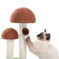 thumbnail image 4 of Pefilos 18" Cat Scratching Post, Mushroom Tall Cat Scratcher Featuring Scratching Poles Cat Tower for Kittens, Brown, 4 of 10