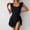 01 Black, variant on Feimerou Swim Dress for Women One Piece Swimdress Ruffle Tummy Control Skirt Swimsuit Square Neck Wrap Cutout Split Hem Bathing Suits