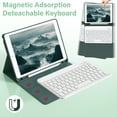 thumbnail image 6 of KenKe Keyboard Case for iPad 9th Generation 2021/8th Gen 2020/7th Gen 2019 10.2 Inch, Detachable Wireless Bluetooth Keyboard, Stand Folio Keyboard Cover with Pencil Holder, Auto Sleep/Wake, Dark Green, 6 of 10
