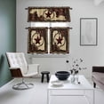 thumbnail image 4 of Western Texas Star Kitchen Curtains Sets for Windows 36 Inch Length, Retro Rustic Brown Farmhouse Rod Pocket Window Treatments Tier Curtains and Valances Set for Bedroom/Bathroom, 4 of 8