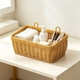 thumbnail image 4 of Imitation Rattan Woven Small Storage Baskets for Organizing, Wall Hanging Imitation Wicker Basket for over Toilet Storage Shelf, Home Decor, Living Room, 4 of 6