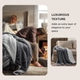 thumbnail image 3 of ROSEKIND Flannel & SherpaThrow Blanket for Couch, Non-Heated, Thick & Warm Cozy Blanket for Winter, Soft Fuzzy Plush Throw Gifts for Women and Men, 50x60In, Grey, 3 of 8
