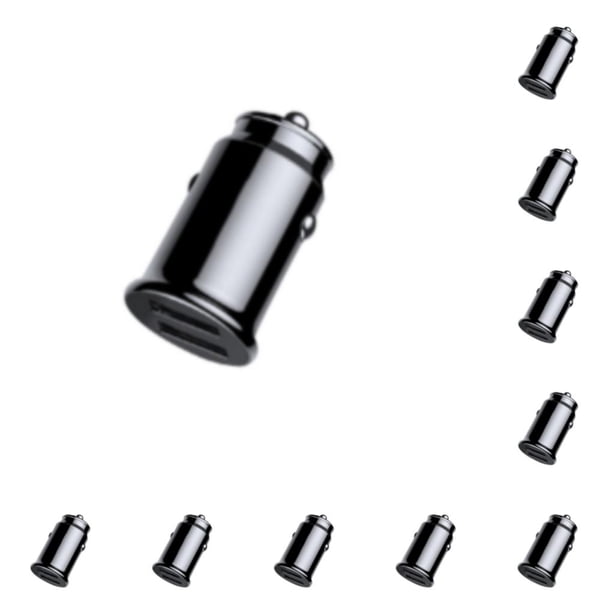 Kearding Cabezal de carga del vehículo USBCarga del teléfono Rápido Doble USB Pots 6 Sistema inteligente para automóvil, automóvil de Negro 10piezas