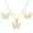 Gold, variant on QIQUWOHUL Butterfly Necklace Women's Light Luxury Stainless Steel Jewelry Cute Earrings Three Piece Set