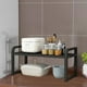 thumbnail image 5 of Organizador de especias de metal y madera para cocina | Estante de 3 niveles para condimentos y platos | 30 x 21 x 19 cm, blanco, sin herramientas, para cocina o baño, 5 of 6