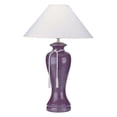 thumbnail image 2 of 35" Tall Ceramic Table Lamp, Curved design with Burgundy finish, Linen Shade, 2 of 2