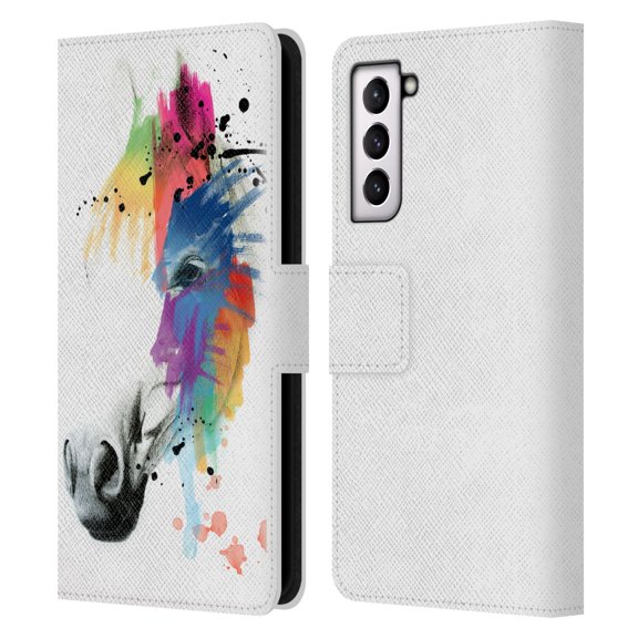 Head Case Designs Officially Licensed Mark Ashkenazi Animals Horse Portrait Leather Book Wallet Case Cover Compatible with Samsung Galaxy S21 5G