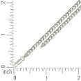 thumbnail image 2 of 925 Sterling Silver Solid Pave Super Flat Comfort Curb Chain Silver 3.7mm Necklace 24 Inch Chain Necklace for Women and, 2 of 2