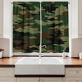 thumbnail image 2 of Ambesonne Camo Kitchen Curtains, Uniform Inspired Fashion, 55"x45", Green Brown Forest Green, 2 of 3