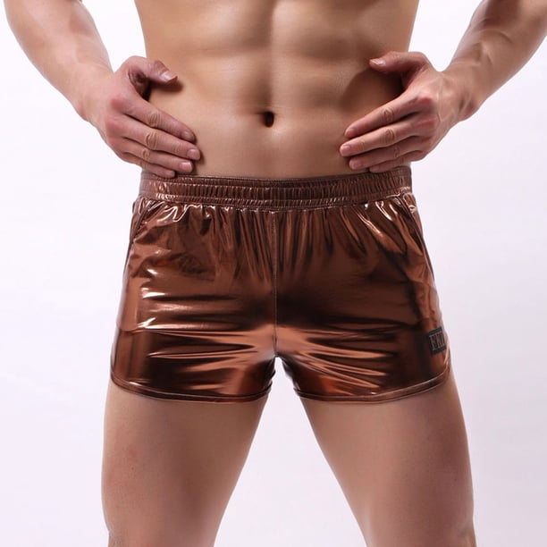 Calzones Para Hombre, Ropa Interior De Cuero Con Estampado En Caliente De Moda Masculina, Rendimiento En El Hogar