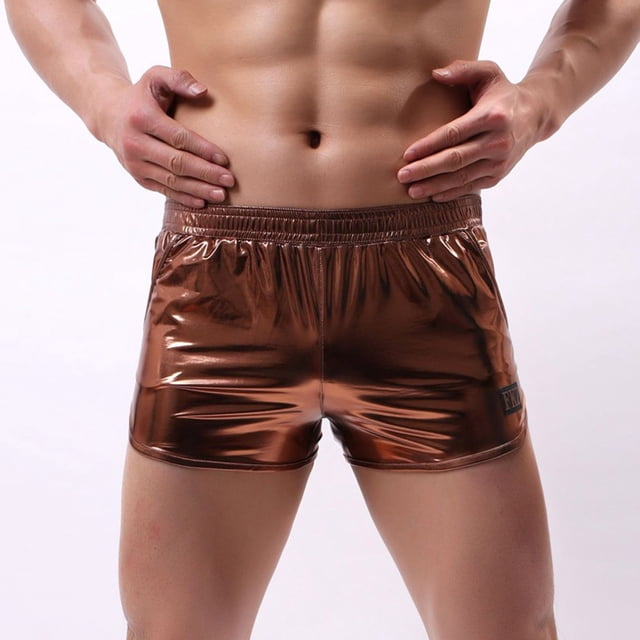 Calzones Para Hombre, Ropa Interior De Cuero Con Estampado En Caliente De Moda Masculina, Rendimiento En El Hogar