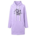 thumbnail image 4 of EchfiProm Womens Sweatshirt with Pockets Comfy Hooded Hoodies Letter Long Sleeve Pullover Tunic Tops for Ladies Purple, 4 of 4