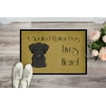thumbnail image 2 of Caroline's Treasures BB1483JMAT Black Labrador Spoiled Dog Lives Here Door Mat, Indoor Rug or Outdoor Welcome Mat 24x36, 2 of 4