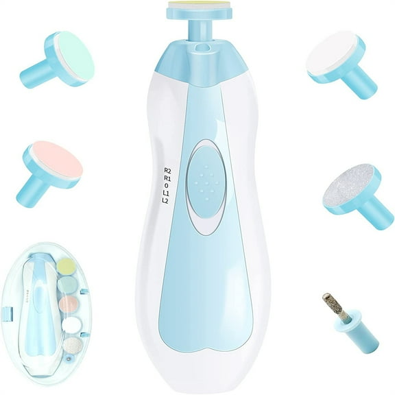 Baby Nail Trimmer Electric, Safe Baby Nail Clippers with Light and 6 Grinding Pads