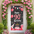 thumbnail image 7 of Black Background Happy 90th Birthday Banner with Balloons Party Hats and Presents Backdrop Party Supplies Photography Props Birthday Decoration Party Decorations, 7 of 7