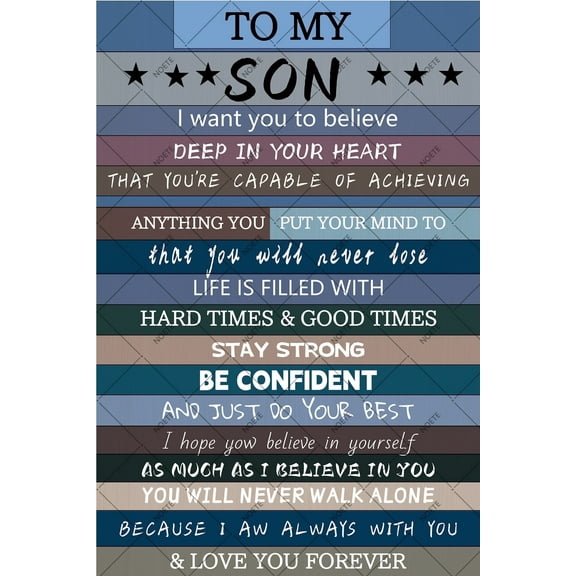 NOETE Boys Room Decor - Inspirational Wall Art for Teen Boys, 8x12 Inch Rustic Tin Sign for Son's Bedroom, Perfect Gift from Mom & Dad for Birthday, Christmas & Thanksgiving