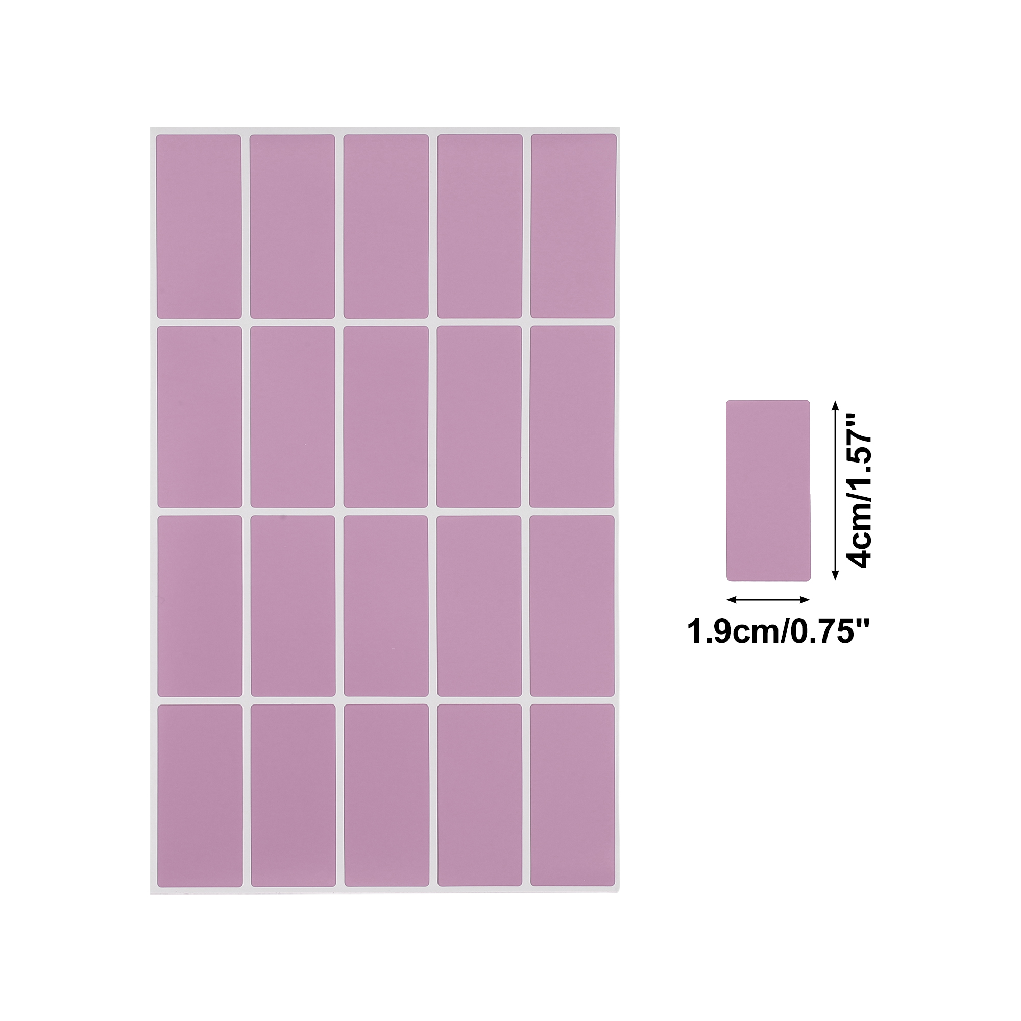Unique Bargains Handwritable Rectangle Gift Stickers 1.57"x0.75" 20 Pcs Light Purple