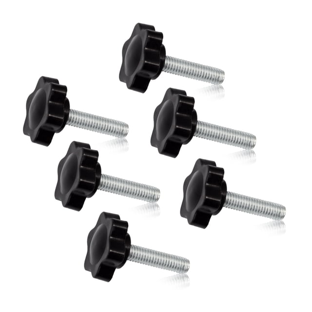 SPEEDWOX 6 Pcs Bouton de Serrage à Vis M6 x 25 en Forme de Prune Hexagonale Boutons de Main Poignée de Serrage Filetage Métrique