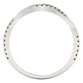 thumbnail image 5 of 0.16 ctw Wedding Band for Women - 18K White Gold Natural Garnet Stackable Eternity Ring, 5 of 6