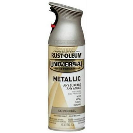 12 OZ Satin Nickel Metallic Spray Paint Universal 1 Coat Coverage Use Only