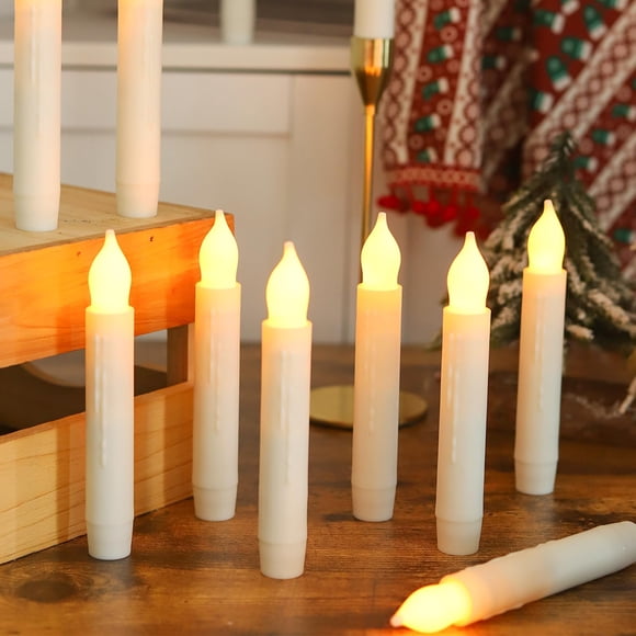Lamp MUMCHASI, paquete de 24 velas cónicas LED sin llama, 15 cm