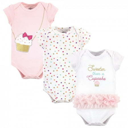 UPC: 0660168775068 | Little Treasure Baby Girl Cotton Bodysuits 3pk  Cupcake  6-9 Months