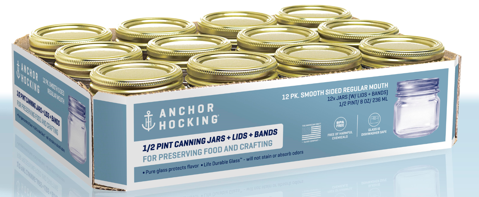 Anchor Hocking Half-pint (8oz) Glass Canning Jar Set, 12pk - image 4 of 5