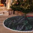 thumbnail image 6 of Rocae Lavender Flowers for Christmas Tree Skirt with Pom Pom Trim for Holiday Party for Holiday Home Decor Indoor Outdoor-48", 6 of 7