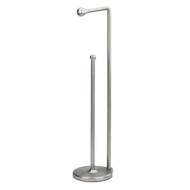 Umbra Teardrop Free Standing Toilet Paper Holder with Storage Brushed