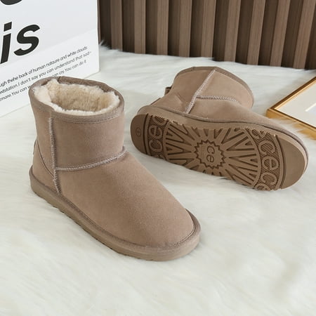 

Women s Ankle Snow Boots Fluffy Fur Thermal Insulated Suede Shoes Women s Footwear