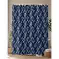 thumbnail image 4 of Abstract Waves Shower Curtain Set ，Waterproof Fabric Shower Curtains Modern Abstract Geometric Navy Blue Water Ripples Shower Curtains for Bathroom,Bathroom Decor 72"x84", 4 of 6