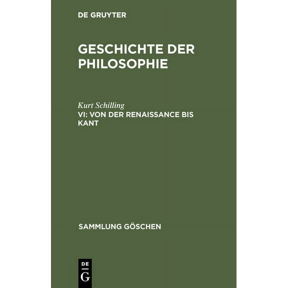 Sammlung Göschen Von der Renaissance bis Kant, Book 394, (Hardcover)