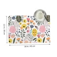 thumbnail image 2 of DouZhe Polyester Placemats Set of 4, Cute Watercolor Flowers Leaves Pattern Heat Resistant Place Mats for Dining Table, 12" x 18", 2 of 7