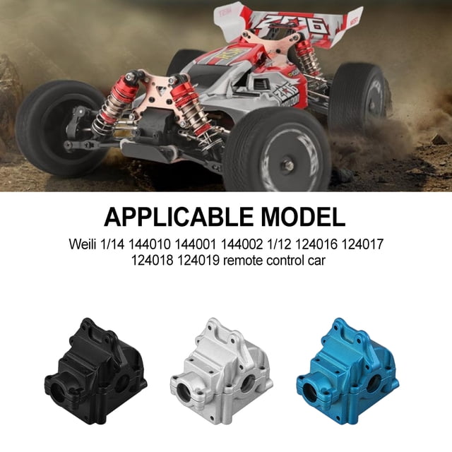 Baohd RCGOFFLOW Aluminum Alloy Wear And Crash Resistant Gear Box Silent Performance Rc Gear Box For 1/14 Wltoys 144001 Black
