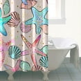 thumbnail image 4 of Ocean Theme Starfish Shower Curtain Liner - Marine Life Water Resistant Fabric, Washable Tropical Bathroom Decor for Coastal Homes,72x72in, 4 of 5
