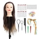 thumbnail image 2 of Cabeza De Muñeca Para Entrenamiento De Peluquería, Cabeza De Maniquí Trenzado, Peluca Rubia Y Gris, Práctica Segura Simulada Para Peluquería, 2 of 7