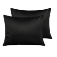 thumbnail image 1 of Fundas de almohada NTBAY satinadas para cabello y piel, 20 x 26 pulgadas, negras, 1 of 8