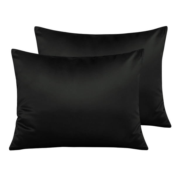 Fundas de almohada NTBAY satinadas para cabello y piel, 20 x 26 pulgadas, negras