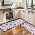 thumbnail image 3 of Kitchen Rugs Sets Of 2,Multi Color Moroccan Checkered Pattern Anti Fatigue Kitchen Mat Rugs Non Slip Washable,Decorative Kitchen Floor Mats for Kitchen,Sink,Laundry,17"x47"+17"x47", 3 of 5